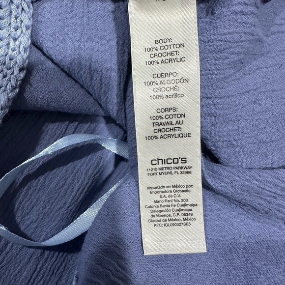 Chico’s Crochet Gauze Pullover Top - Picture 7 of 9